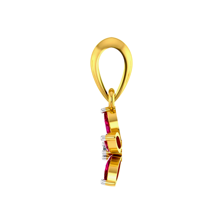 Scarlet Petal Gold Pendant - Image 3