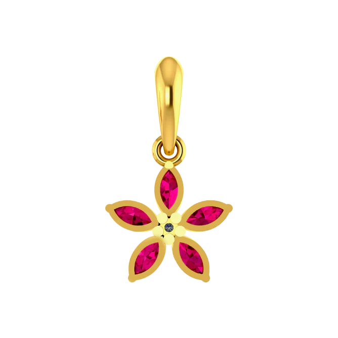 Scarlet Petal Gold Pendant - Image 4