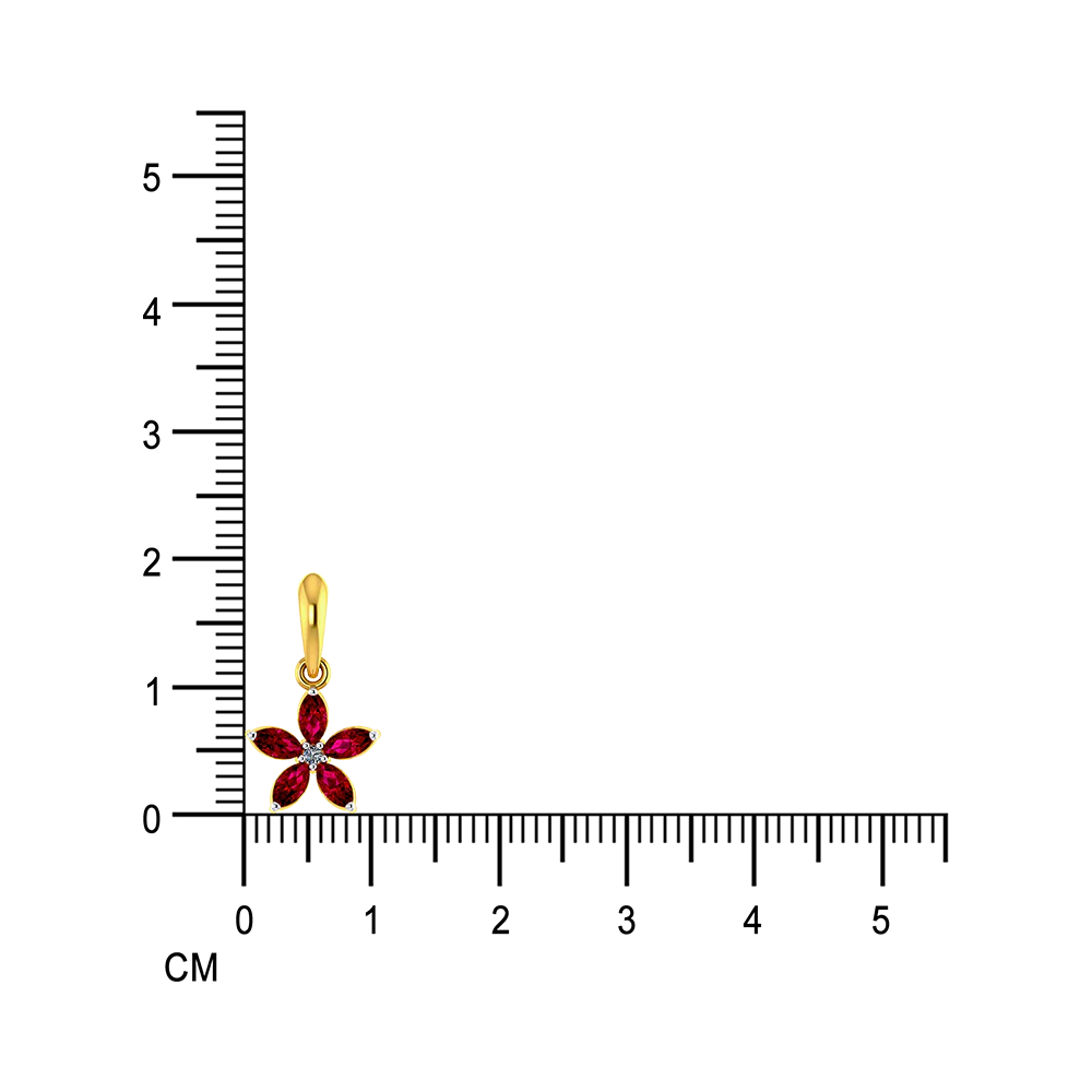 Scarlet Petal Gold Pendant - Image 6