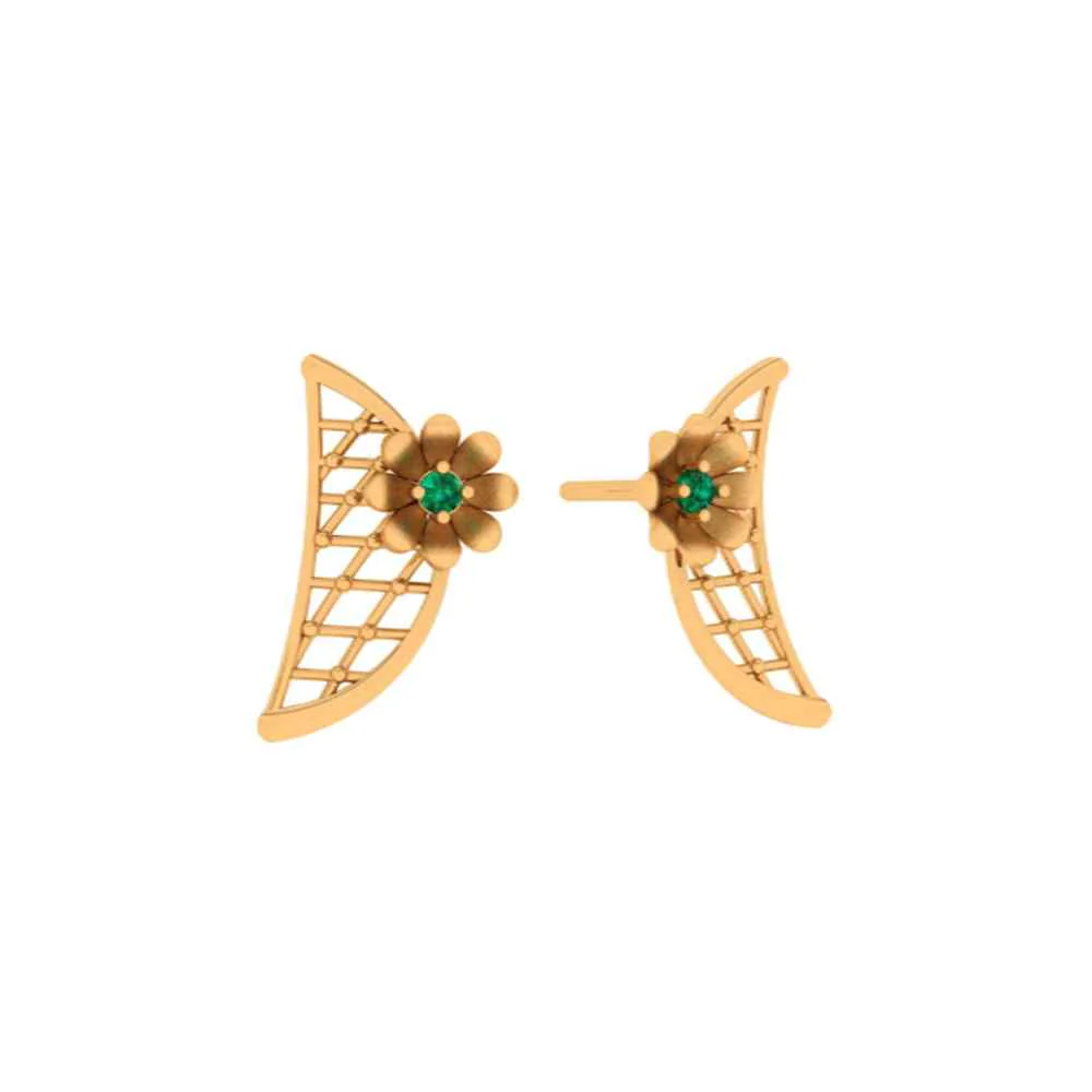 Semilunar Shaped Exclusive Gold Earrings - Image 2