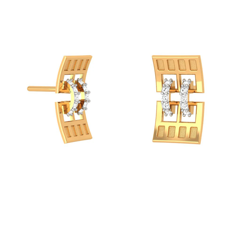 Simple And Unique Design Gold And Diamond Earring For You - Image 4