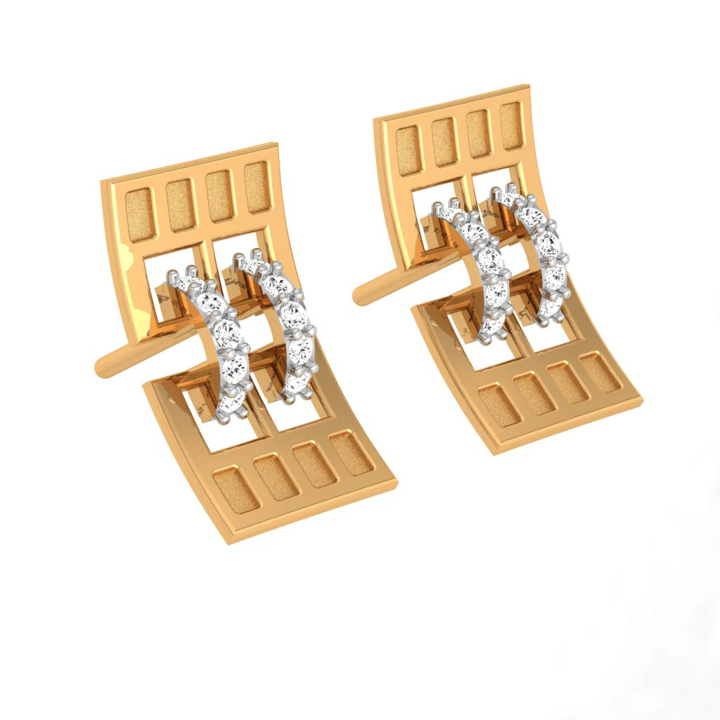 Simple And Unique Design Gold And Diamond Earring For You - Image 7