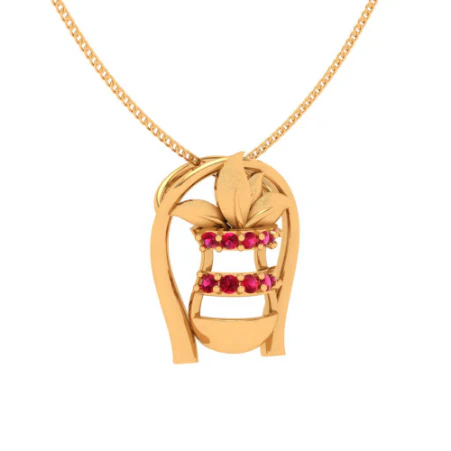 Sleek 22k Gold Kalash Pendant Jewellery By Pc Chandra - Image 5