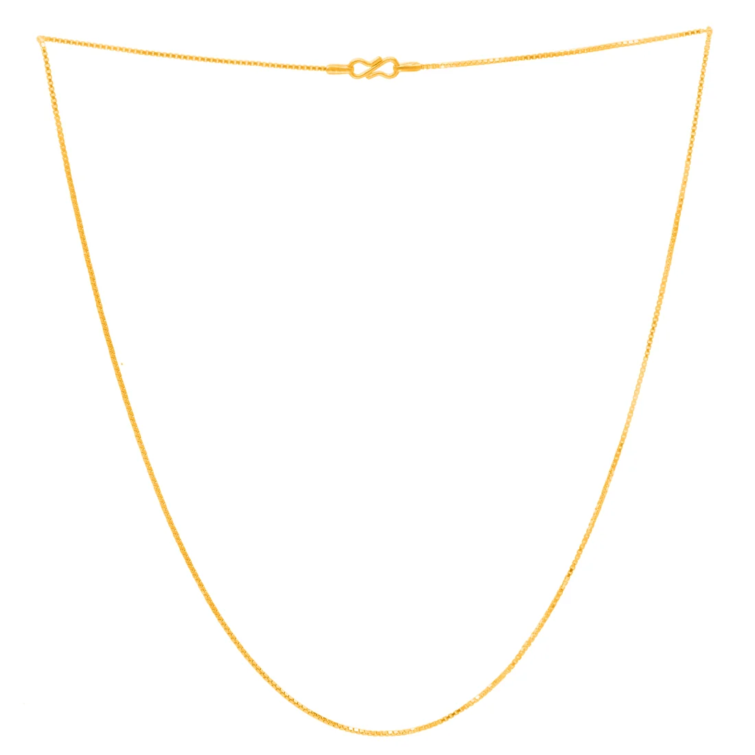 Slim BoxWeave 22KT Gold Chain for Women & Girls - Image 2