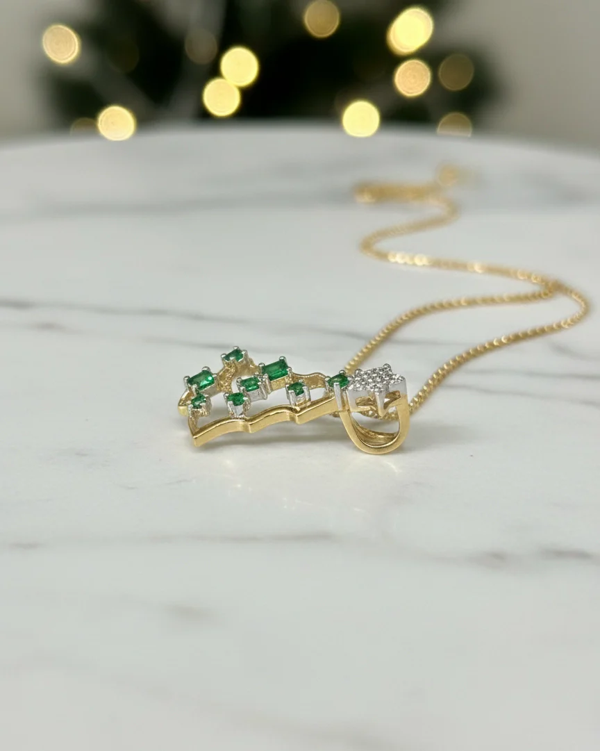 Snowglow Evergreen 14KT Diamond Christmas Tree Pendant (without Chain) - Image 5