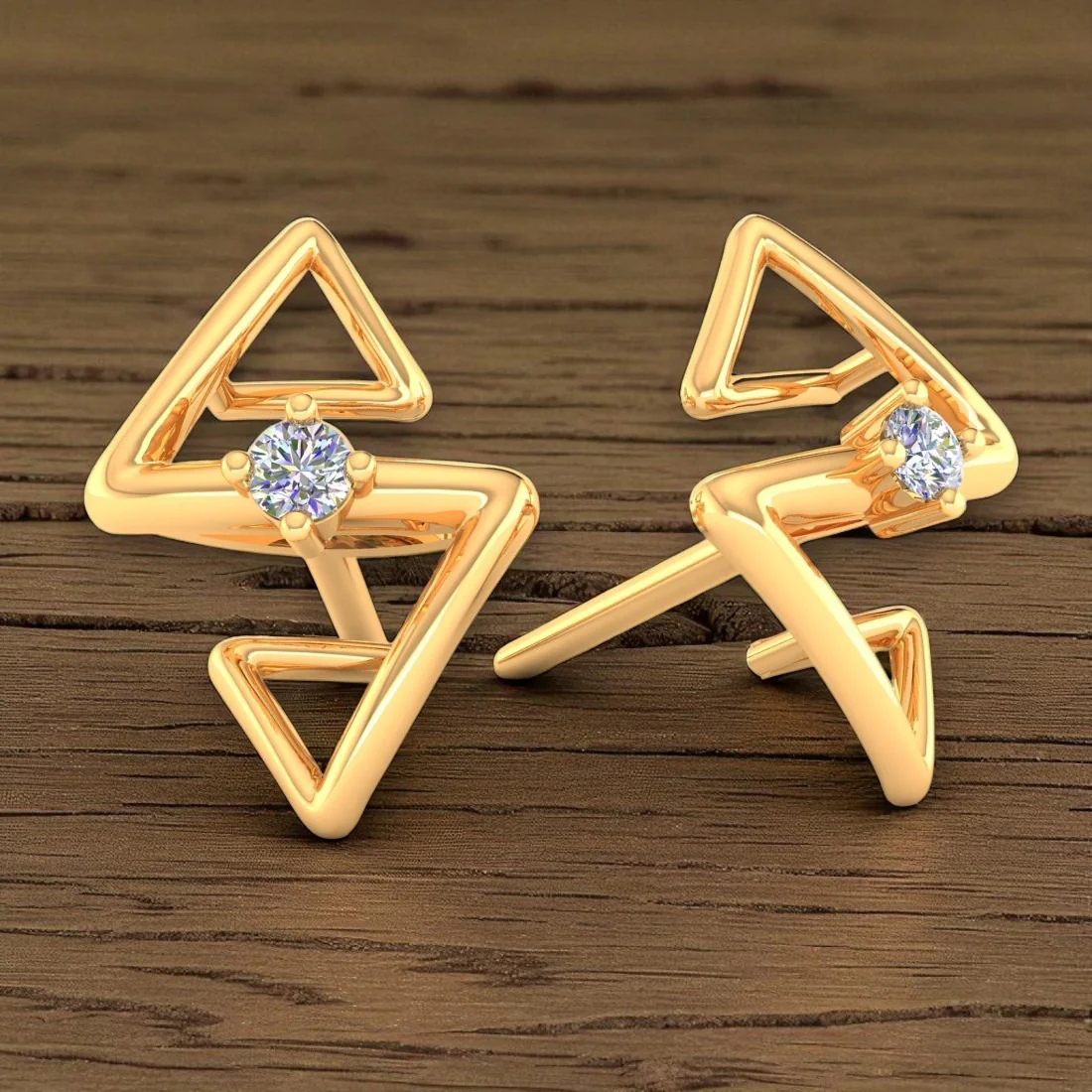 Spark 14KT (585) Yellow Gold and Certified Natural Diamond Stud Earrings