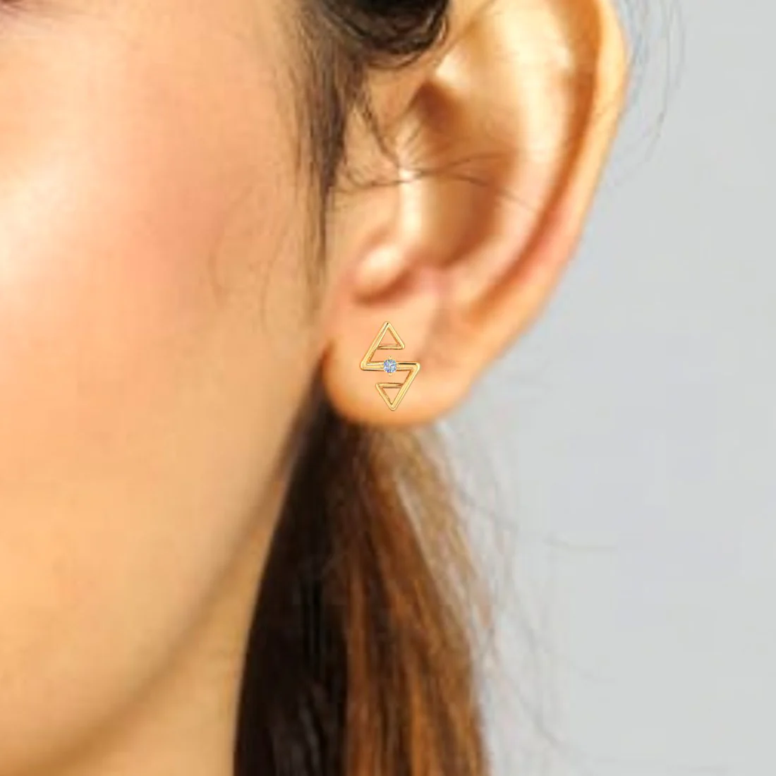 Spark 14KT (585) Yellow Gold and Certified Natural Diamond Stud Earrings - Image 5