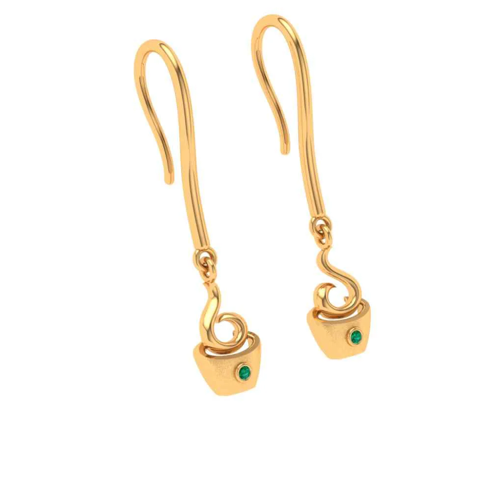 Spiral Gold Hook Earring - Image 5