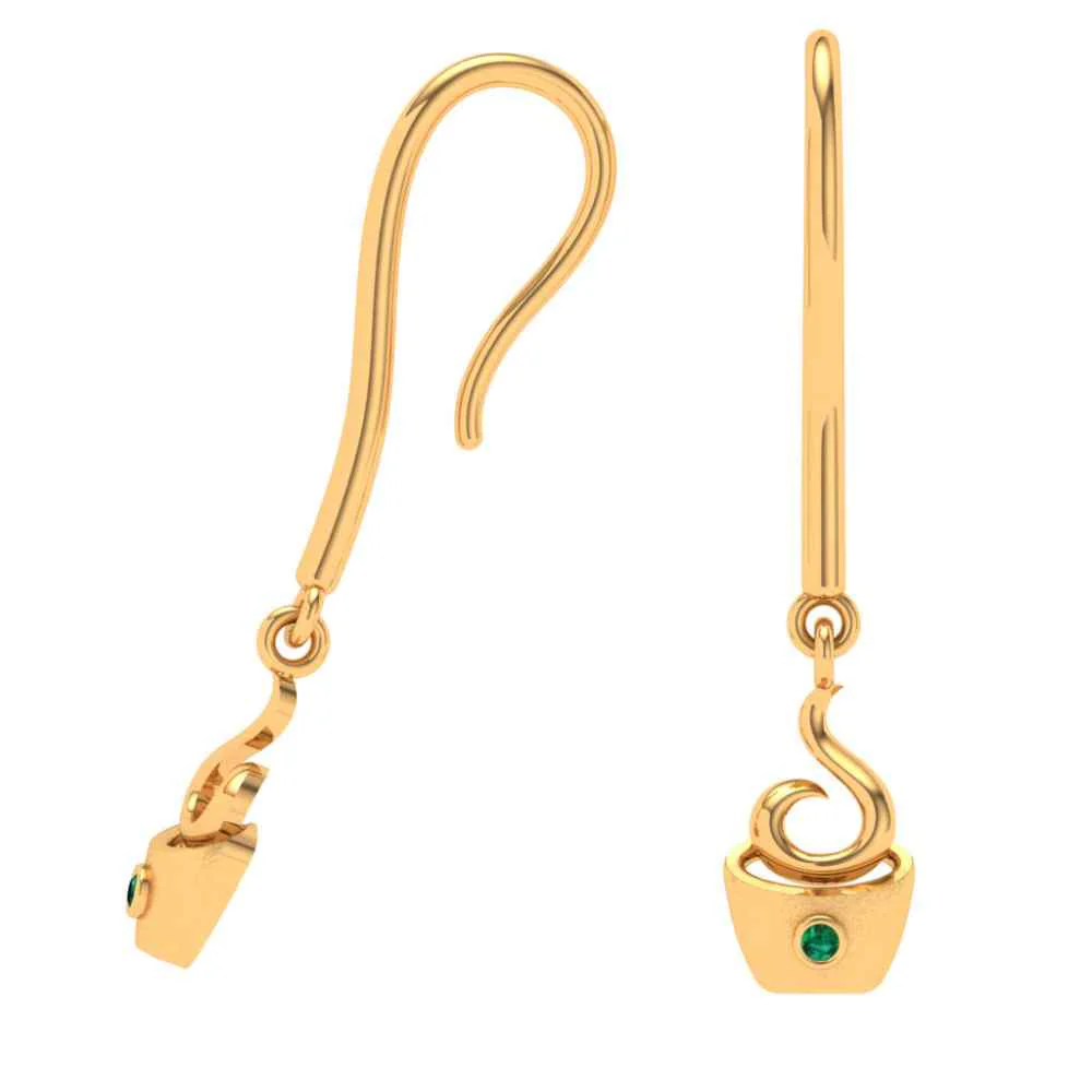 Spiral Gold Hook Earring - Image 6