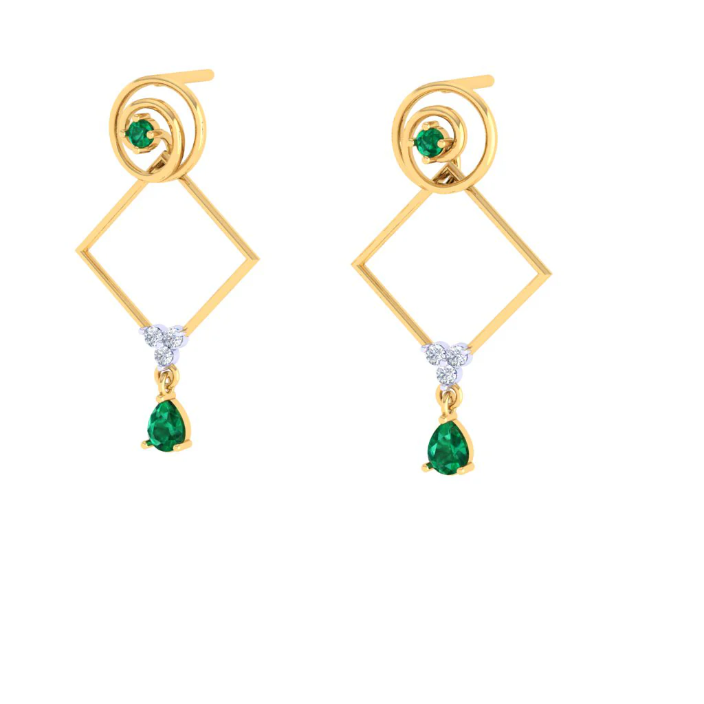 Spiral Triangle Earrings - Image 4
