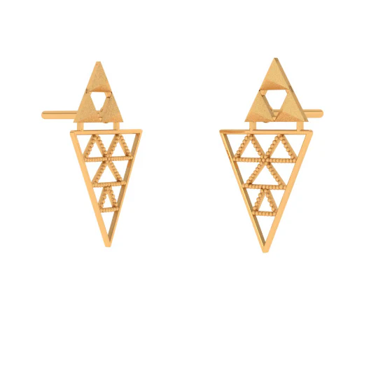 Sterling Stud Gold Earrings - Image 4