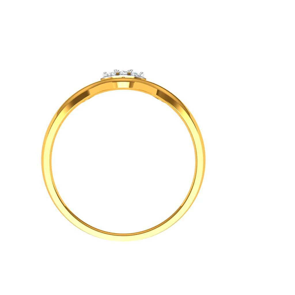 Stone Studded Fashionable Designed 18KT Women's Gold Ring - Image 2