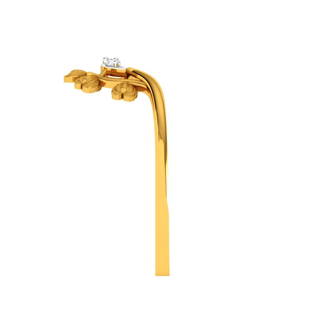 Stone Studded Fashionable Designed 18KT Women's Gold Ring - Image 4
