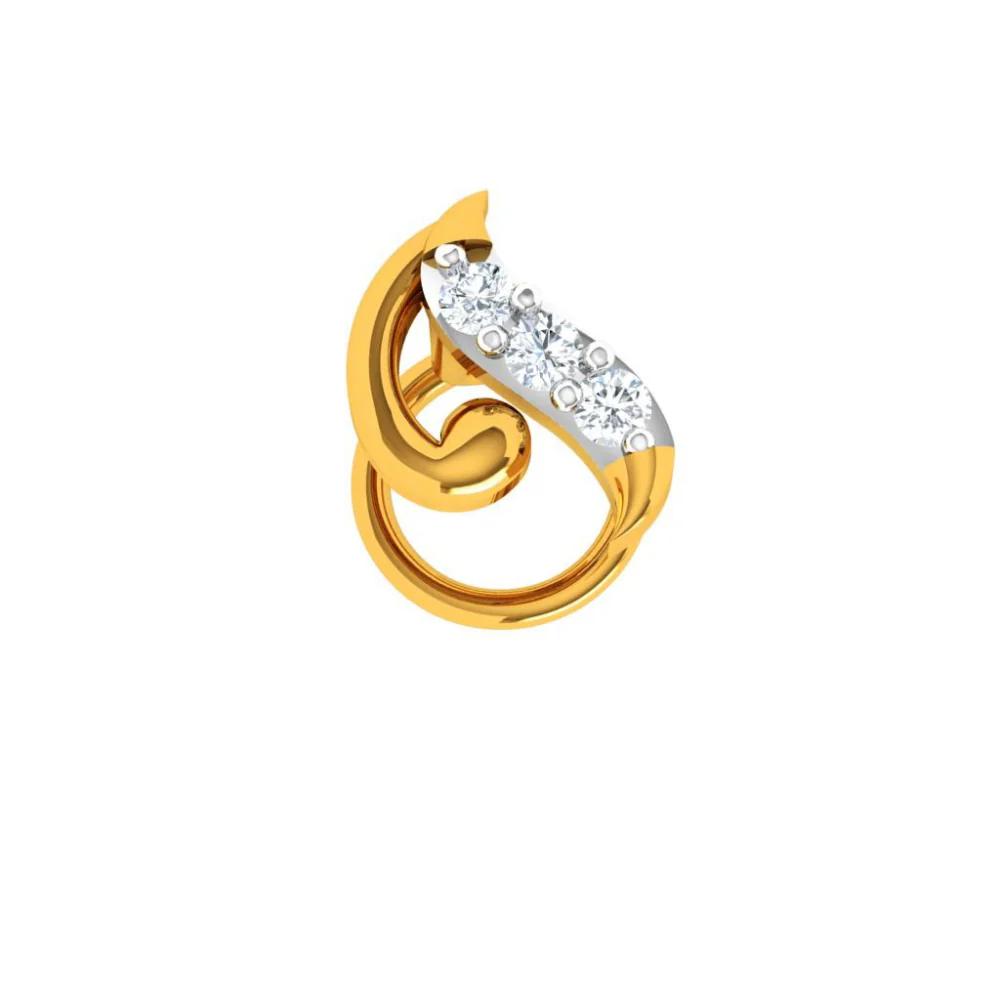 Stone Studded & Intricately Designed Gold Nose Pin Design - Image 3