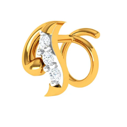 Stone Studded & Intricately Designed Gold Nose Pin Design - Image 6