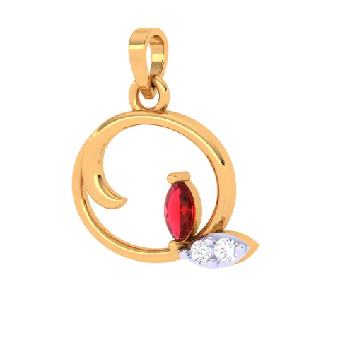 Stone Studded Modern Designer Gold Pendant - Image 2