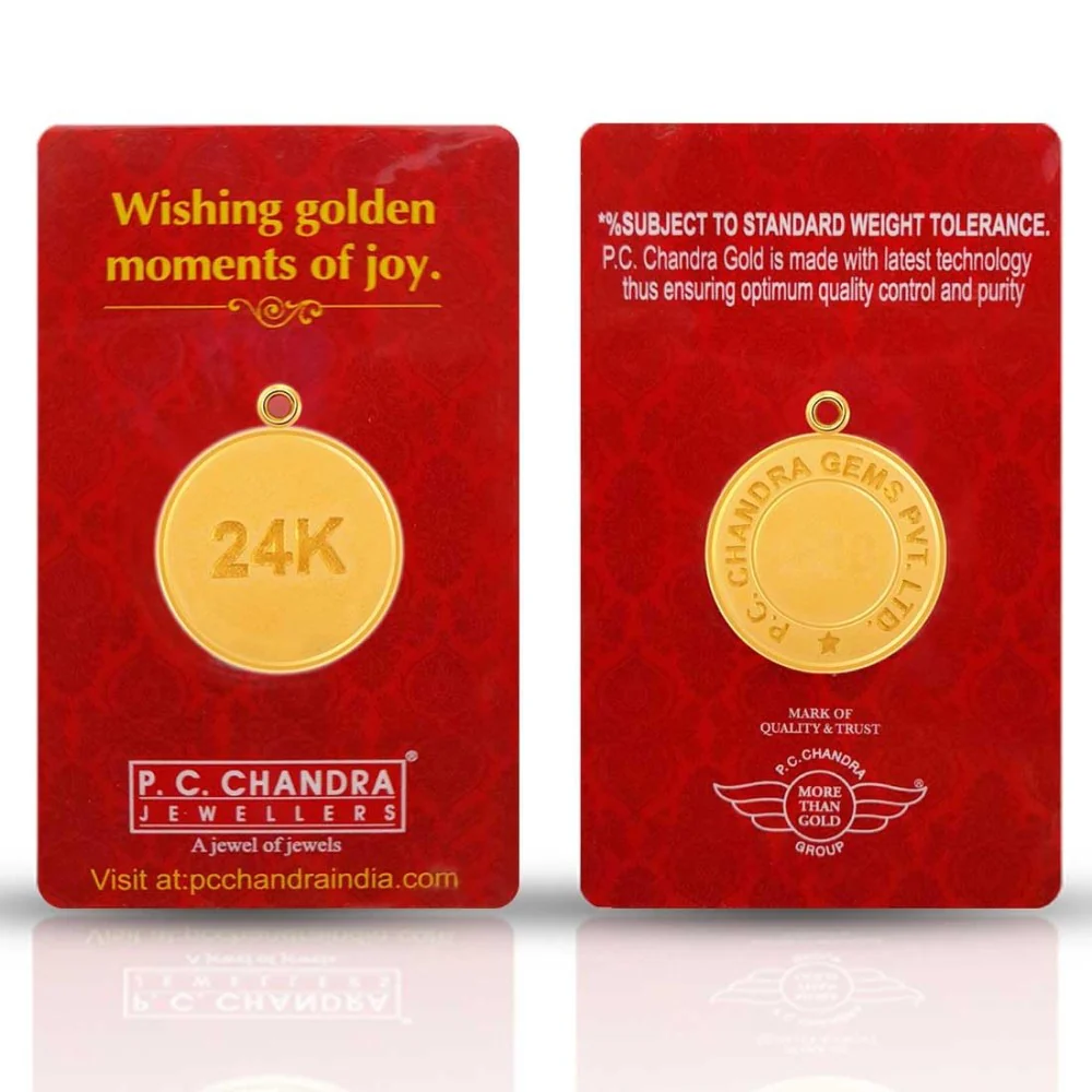 Stunning 1 Gm, 24k Gold Coin Pendant. - Image 3