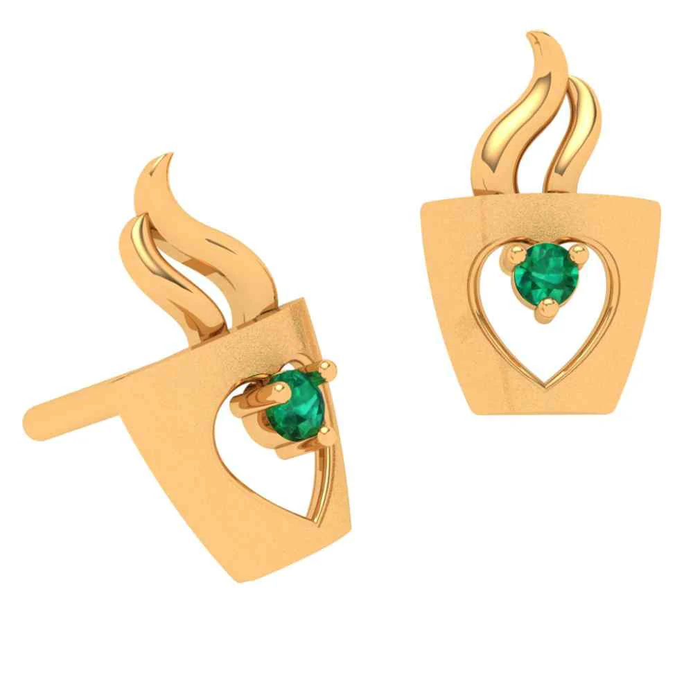 Stunning Crystal Studded 18k Gold Earring - Image 6
