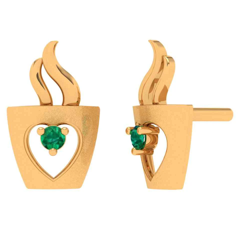 Stunning Crystal Studded 18k Gold Earring - Image 2