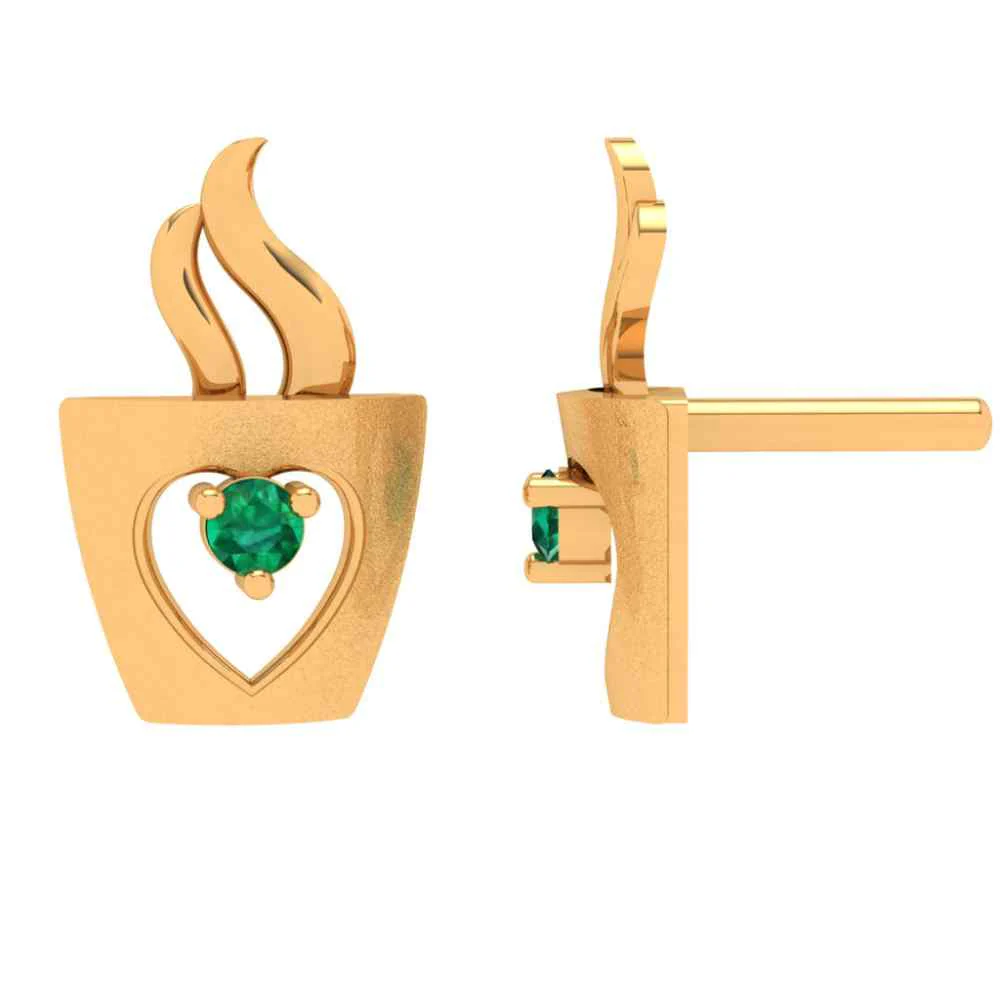 Stunning Crystal Studded 18k Gold Earring - Image 3