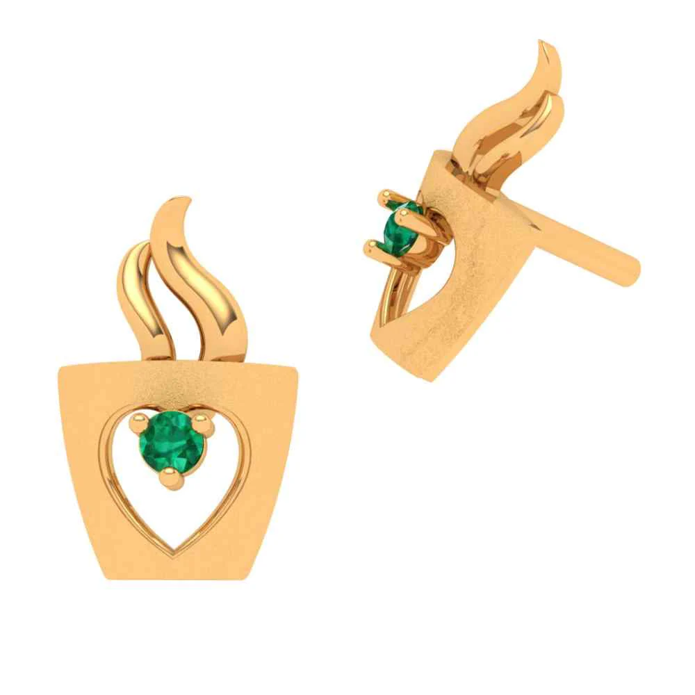 Stunning Crystal Studded 18k Gold Earring - Image 4