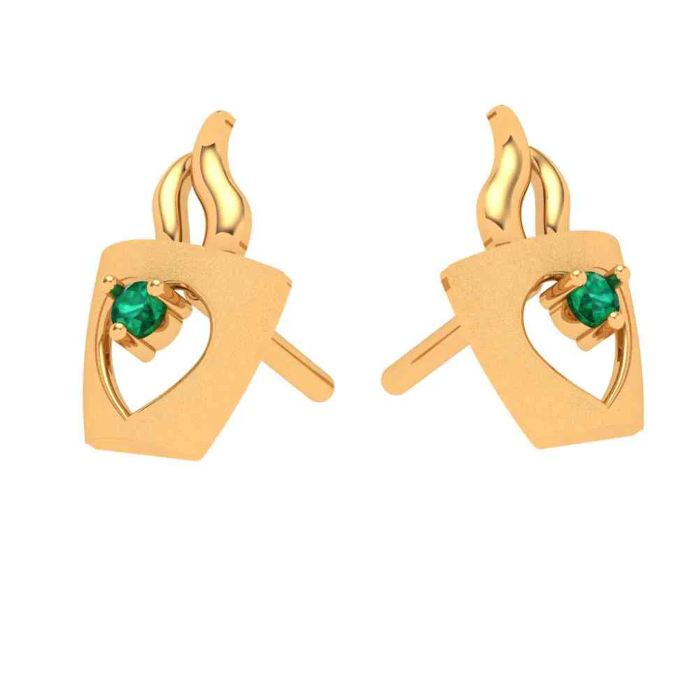 Stunning Crystal Studded 18k Gold Earring - Image 5