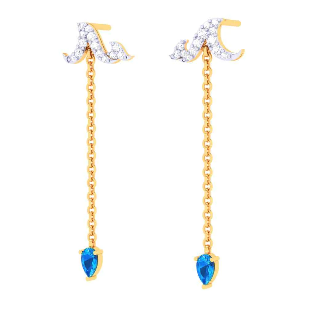 Stunning Gold Earrings With Dropping Droplet Design From Goldlites Collection - Image 2