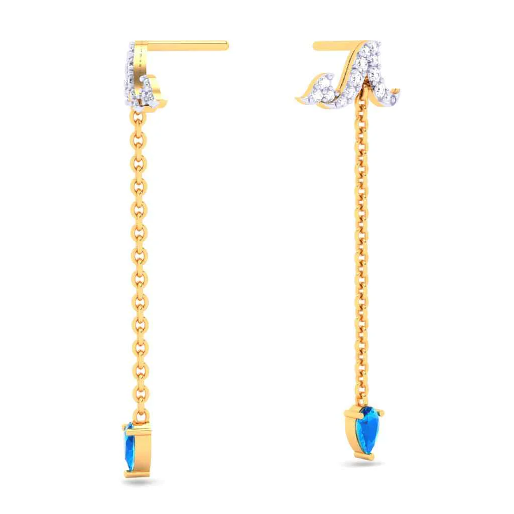 Stunning Gold Earrings With Dropping Droplet Design From Goldlites Collection - Image 5