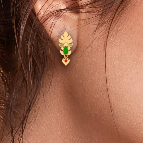 Stunning Leaves And Heart Design 22k Gold Earrings For Women From Goldlites Collection - Image 6