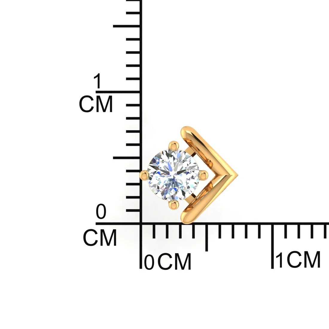 Stylish EterKnight 18KT Gold & Certified Natural Diamond Bold Contemporary Design Stud Earring for Men's (Single Piece) - Image 4