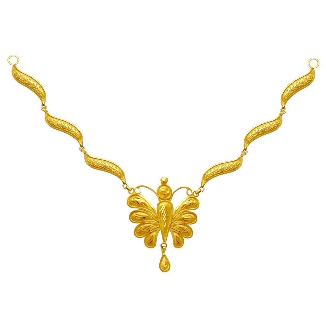 Swarna Elegant Butterfly 22KT (916) Yellow Gold Necklace for Women - Image 4