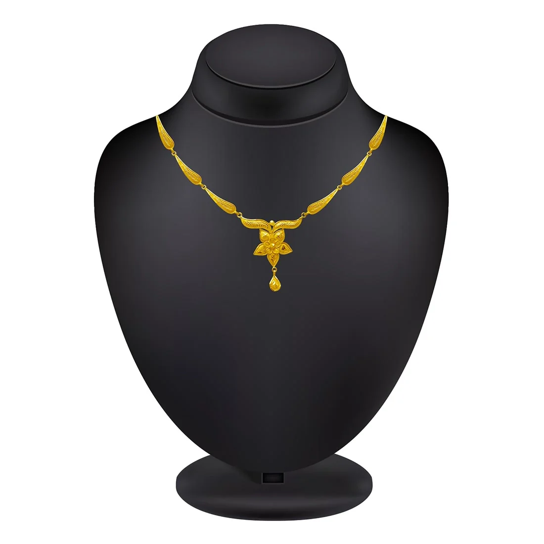 Swarna Pushp Floral 22KT (916) Yellow Gold Necklace for Women - Image 6