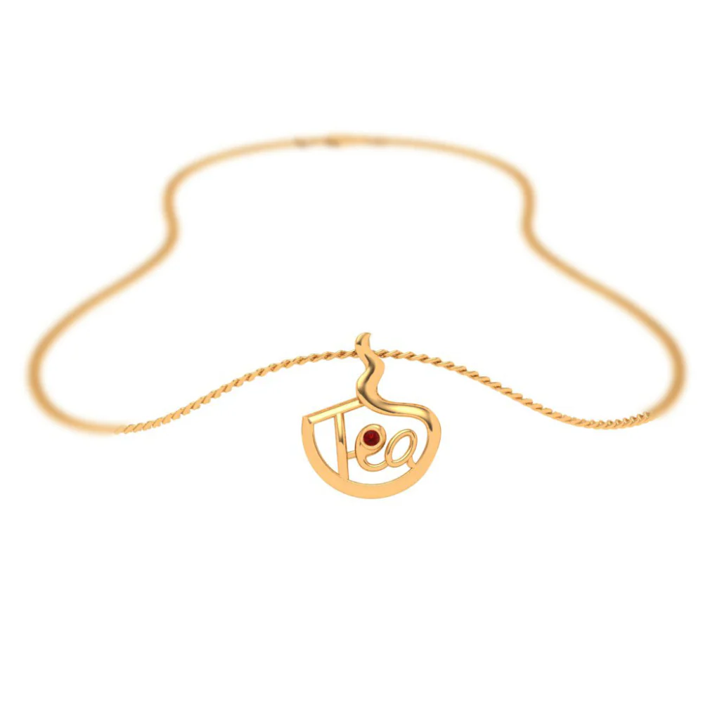 Tea Lover 18k Gold Pendant - Image 7