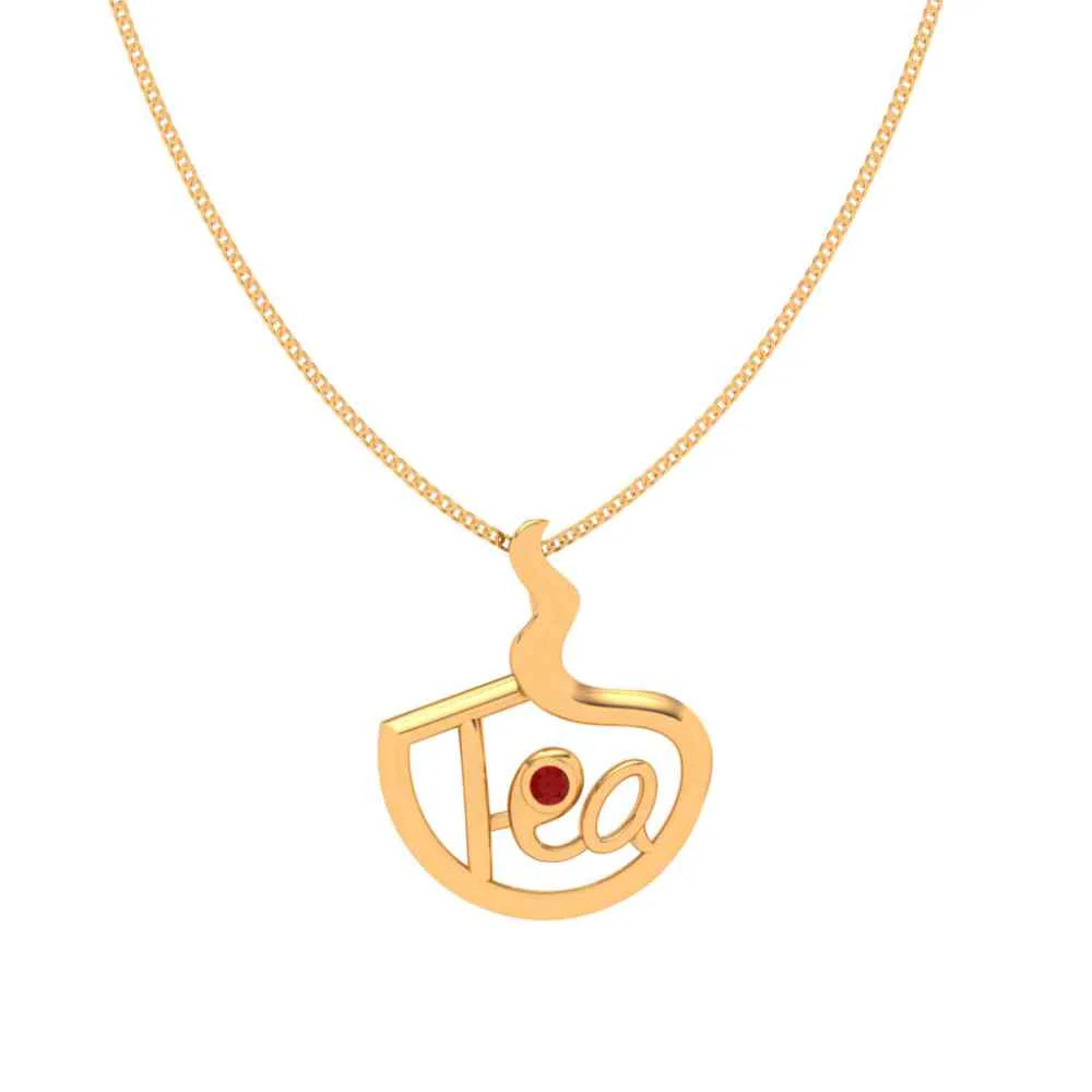 Tea Lover Gold Pendant - Image 5