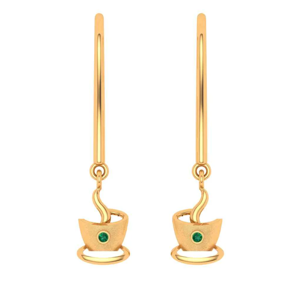 The Tea Cup Drop 22k Gold Earring