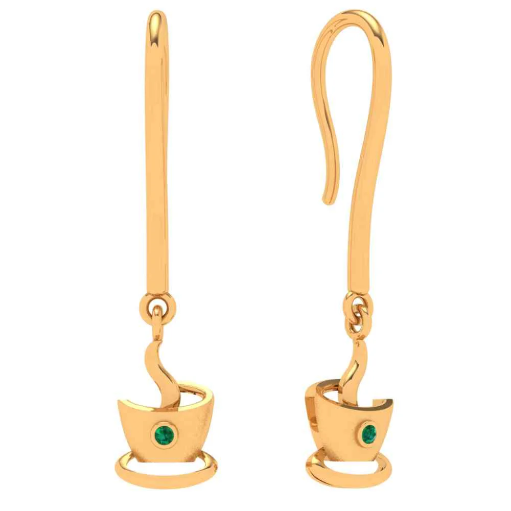 The Tea Cup Drop 22k Gold Earring - Image 2