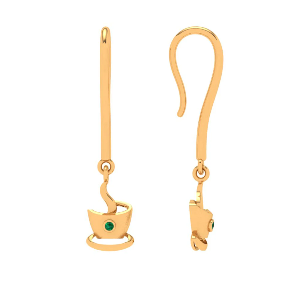 The Tea Cup Drop 22k Gold Earring - Image 3