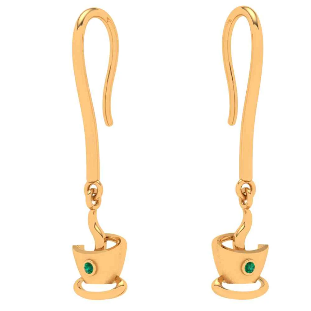 The Tea Cup Drop 22k Gold Earring - Image 4