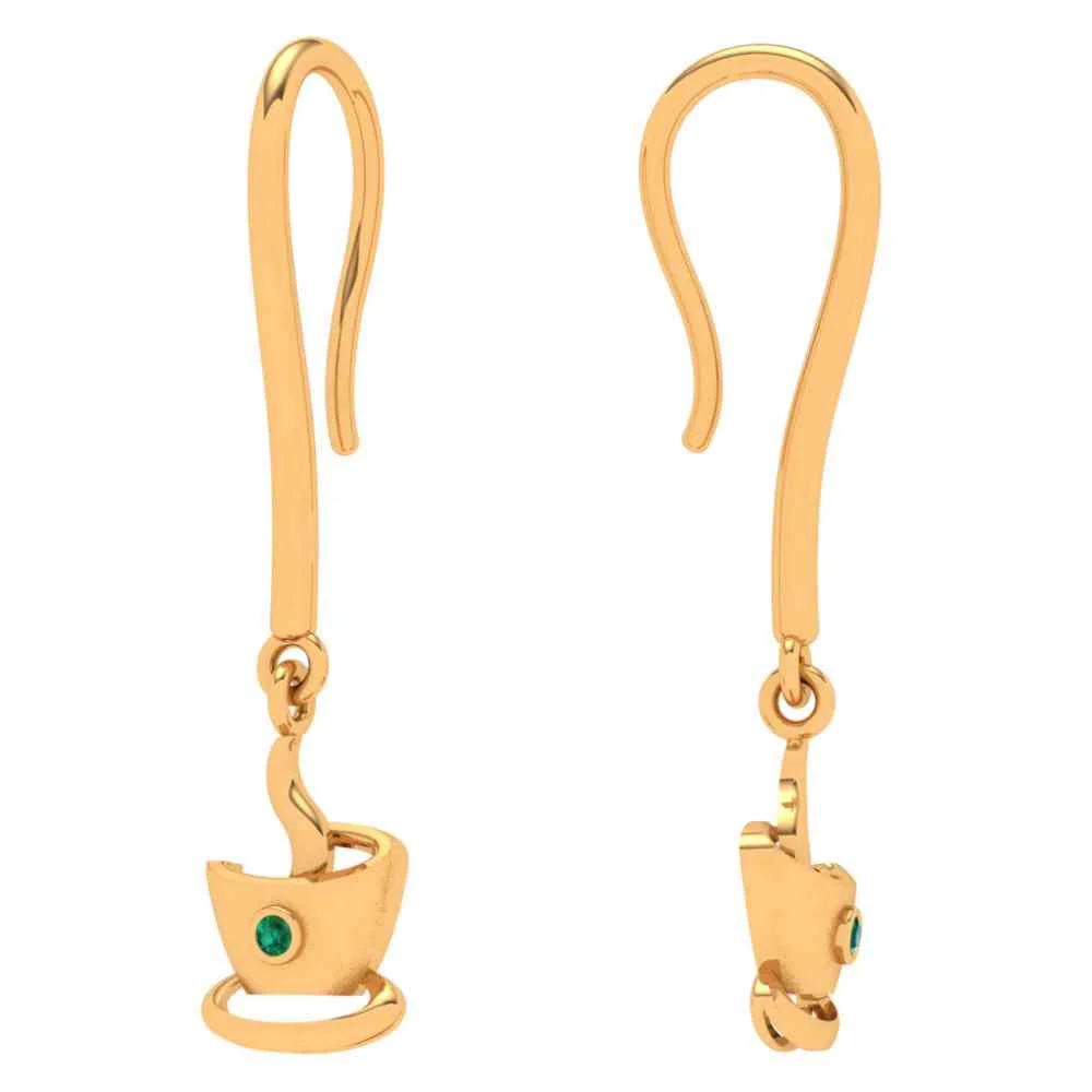 The Tea Cup Drop 22k Gold Earring - Image 5