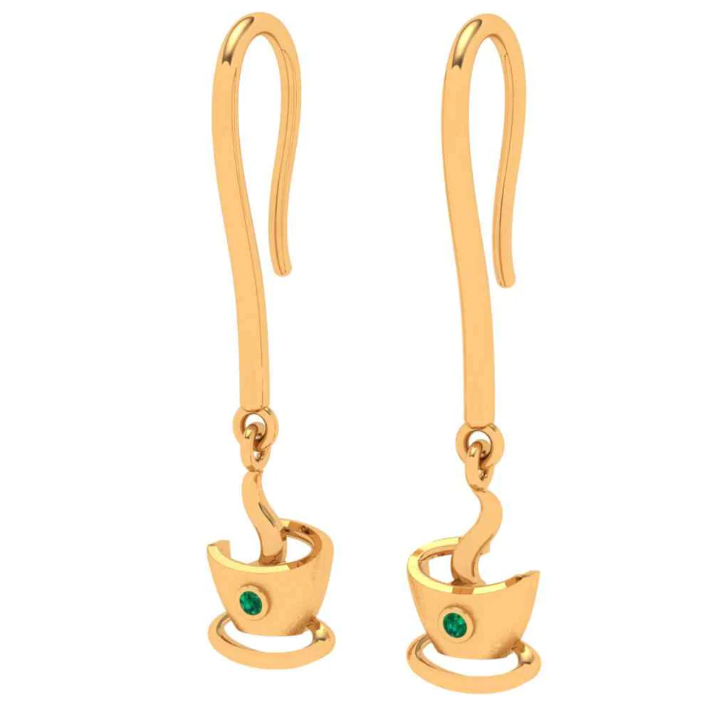 The Tea Cup Drop 22k Gold Earring - Image 6
