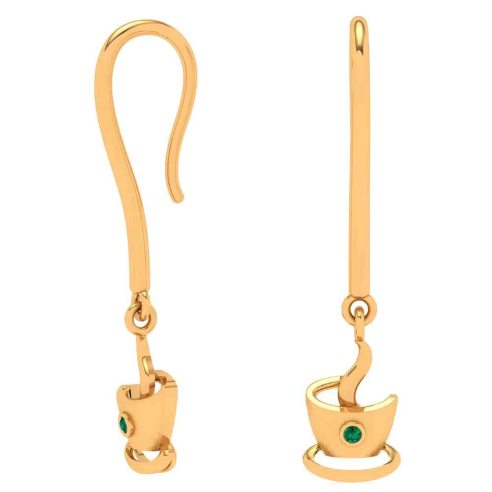 The Tea Cup Drop 22k Gold Earring - Image 7