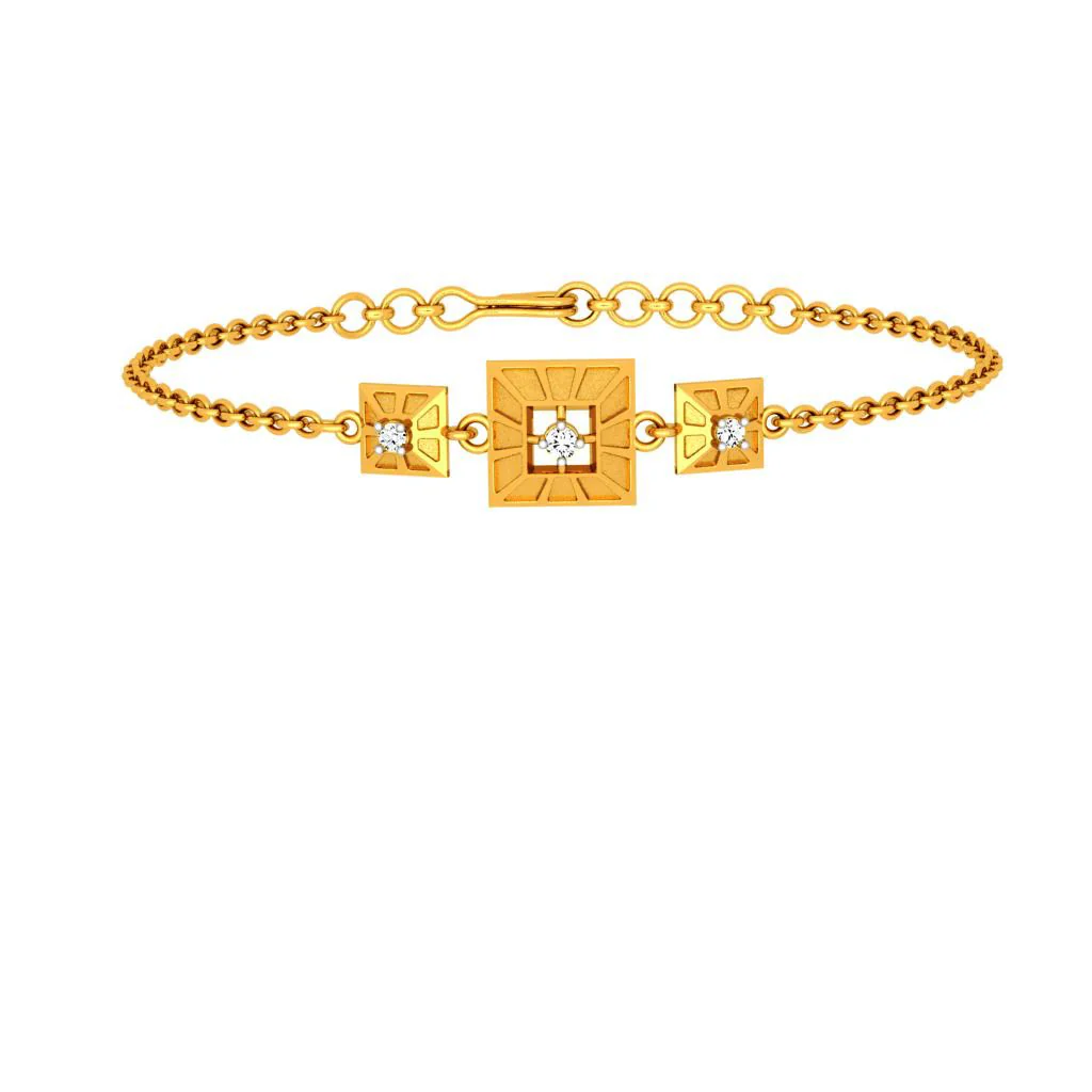 Three Square Diamond Bracelet - Image 3