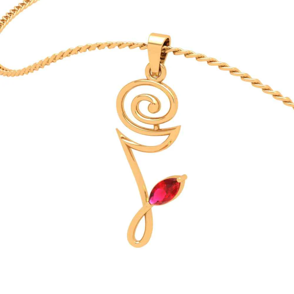Tiny Floral Gold Pendant - Image 4