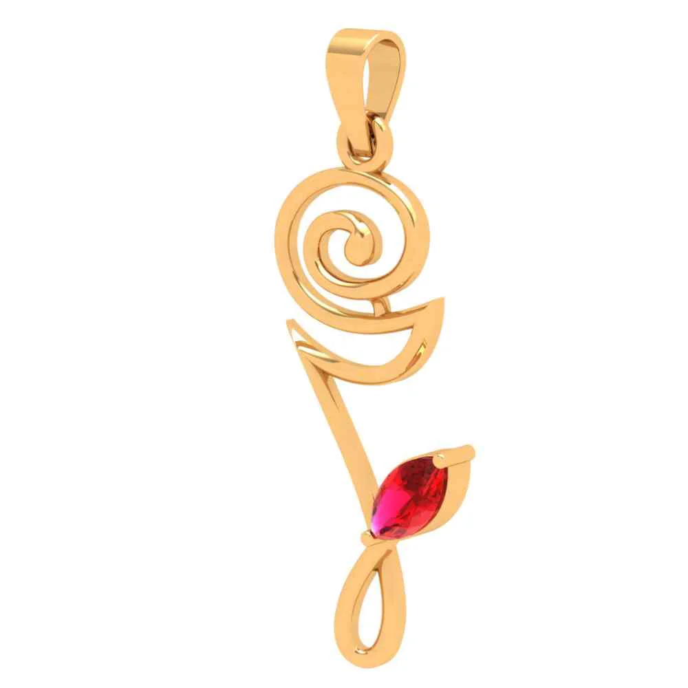 Tiny Floral Gold Pendant - Image 6