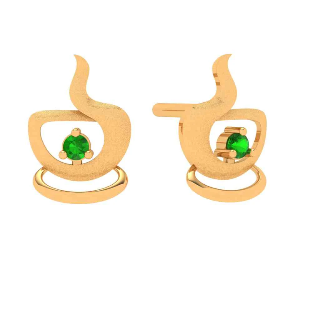 tiny Tea Love 18k Gold Earring - Image 2