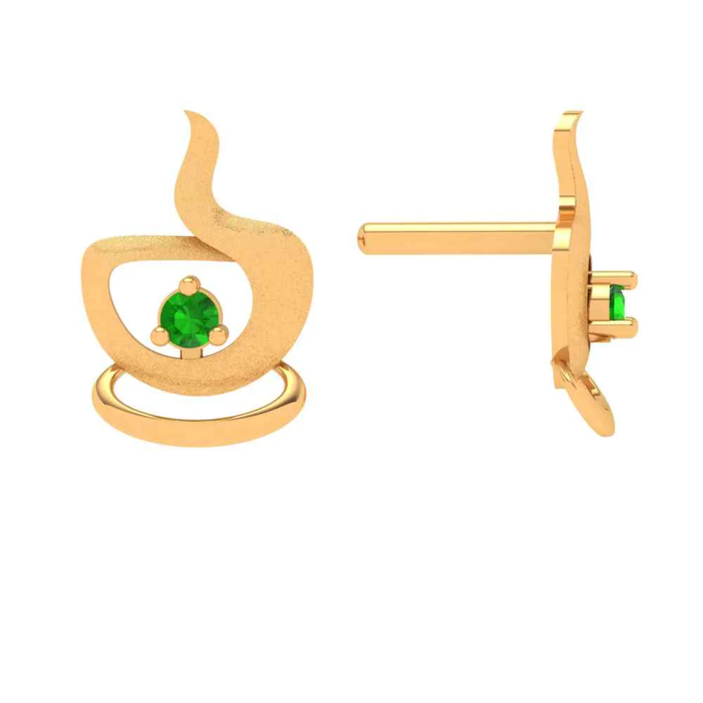 Tiny Tea Love Gold Earring - Image 3