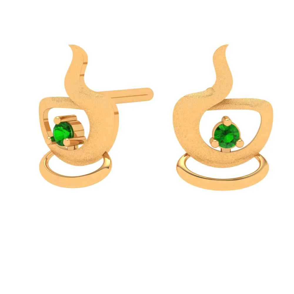 Tiny Tea Love Gold Earring - Image 4
