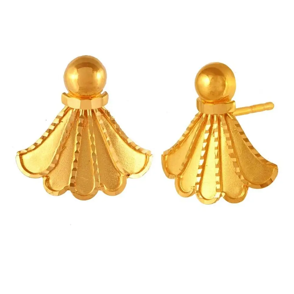 Traditional Design 22k Gold Necklace And Earrings Jewellery Set - Image 5