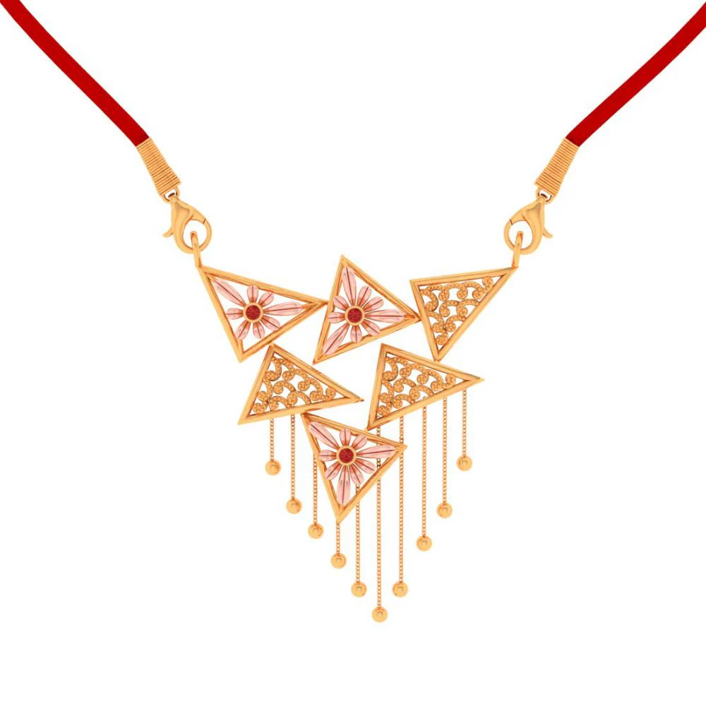 Triangle Designed 18k Gold Necklace