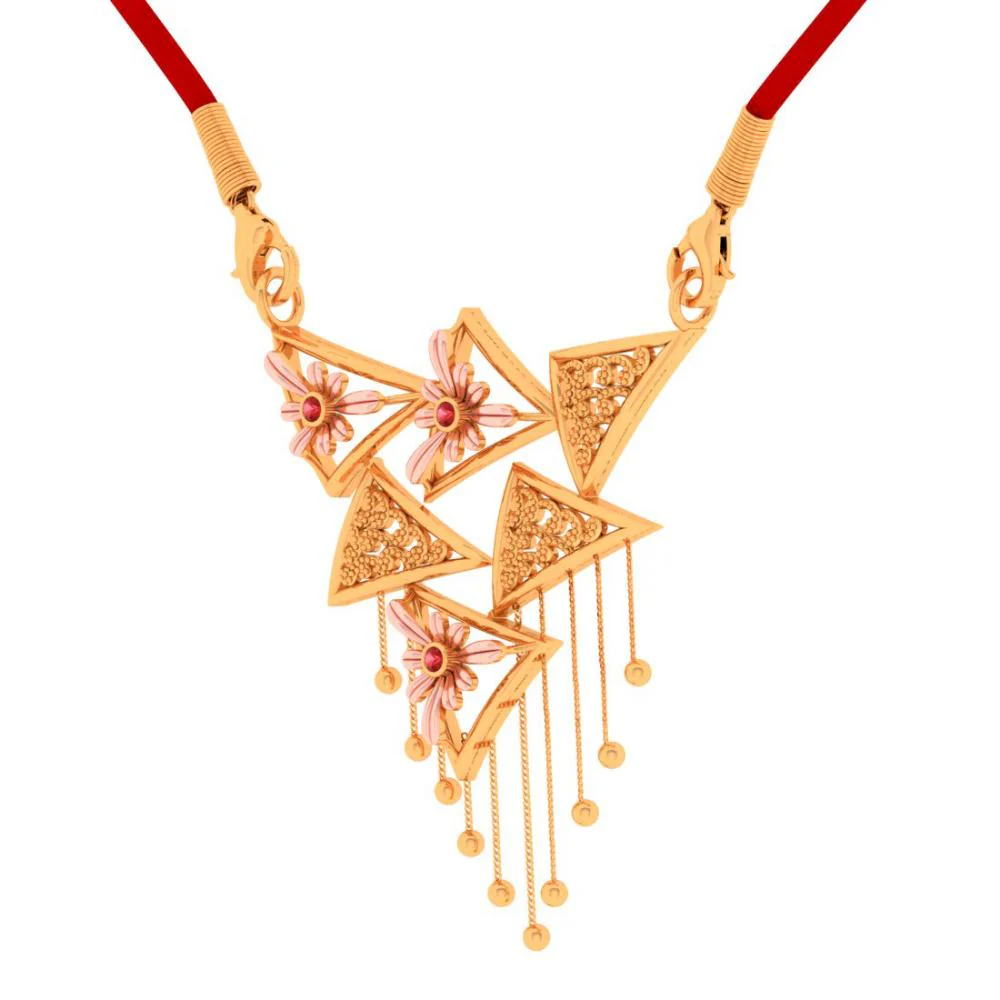 Triangle Designed 18k Gold Necklace - Image 3